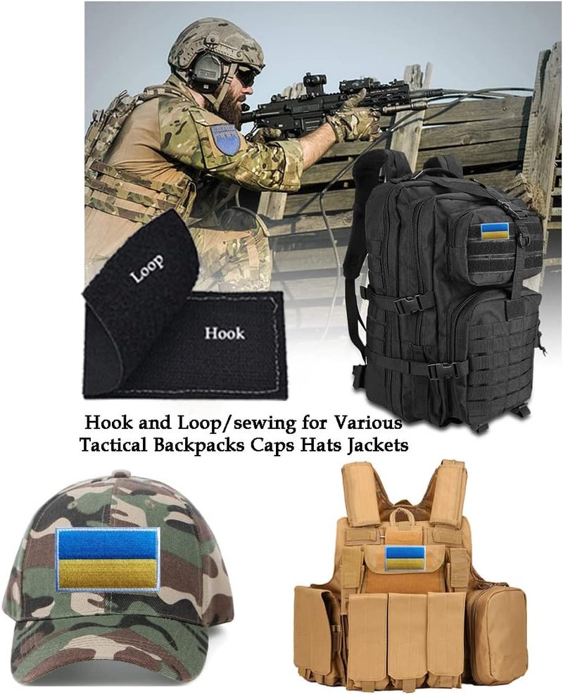 AliPlus 2 PCS Ukraine Flag Patches Embroidered Tactical Military Morale Patch Applique Fastener Hook and Loop - Image 4
